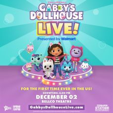 Logo for Gabby’s Dollhouse Live! Presented by Walmart