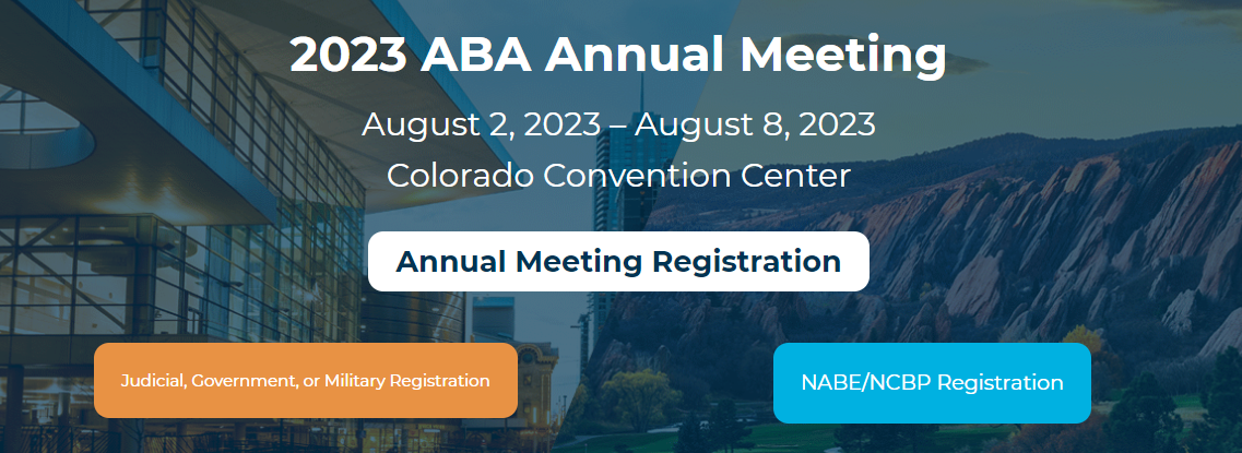 Logo for 2023 ABA Annual Meeting